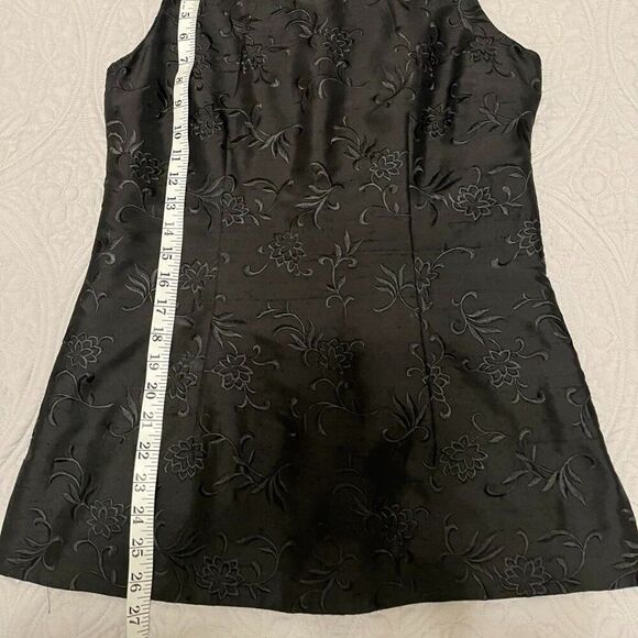 DANA BUCHMAN 100% Silk Black  Floral Tank  Women's Tops size 8P - Picture 5 of 11
